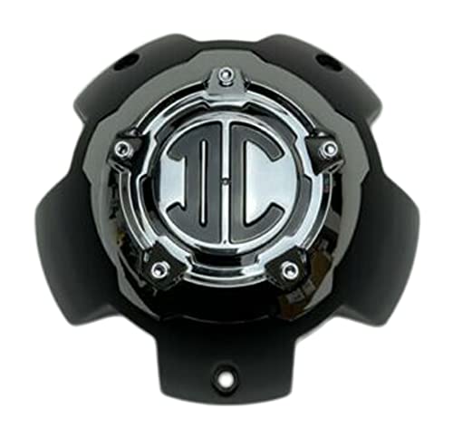 2 Crave Matte Black and Chrome Top 5 Lug Wheel Center Cap NX-5H-C NX-5H-C-UP