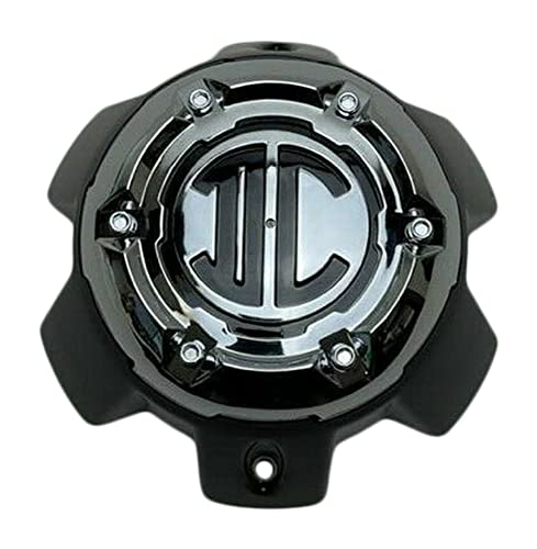 2 Crave Matte Black and Chrome Top 6 Lug Wheel Center Cap NX-6H-A-UP NX-6H-A