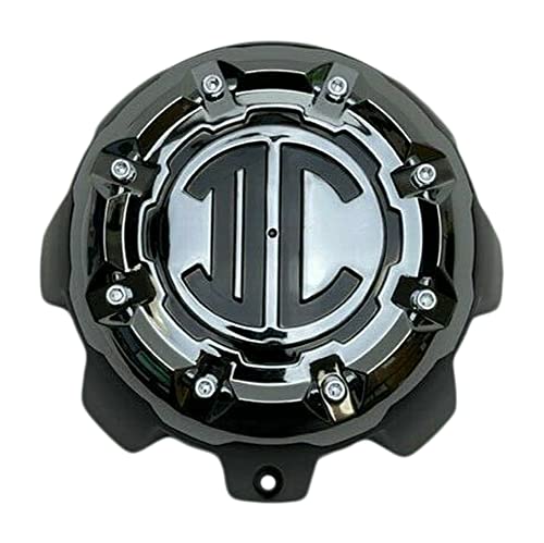2 Crave Matte Black Chrome Top 8 Lug Wheel Center Cap NX-8H-UP NX-8H-CAP