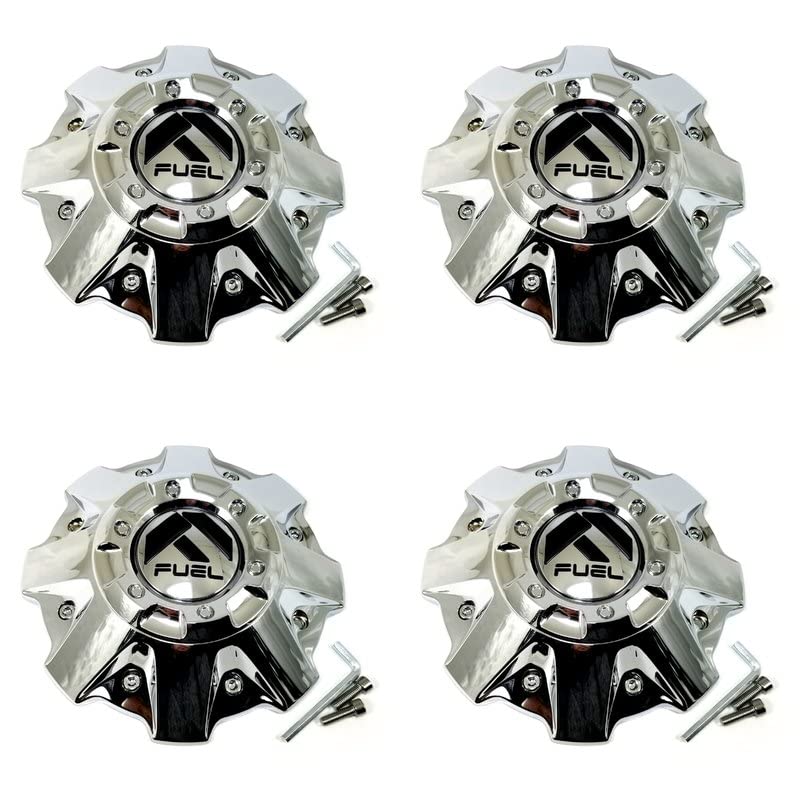4 Fuel Off-Roads Chrome Center Caps for 5/6/7/8L D797 ARC D798 ARC Boost D534