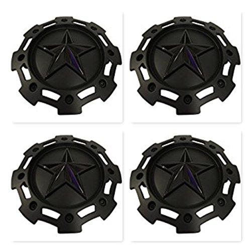 4 Pack KMC XD Series 811 Rockstar 2 Matte Black w Black Star Center Cap SC-198 SC-190
