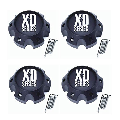 4 x KMC XD Series 796 797 798 Matte Flat Black 6 Lug Wheel Center Cap 1079L145