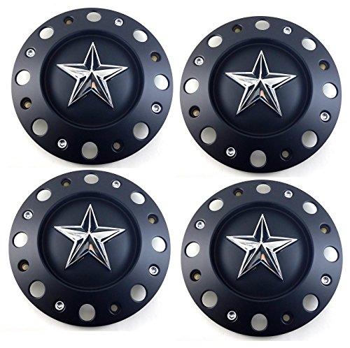 4x KMC XD Series Matte Black Wheel Center Hub Caps Bolt-On for 8x6.5 8x165.1 8x170 8x200 XD775 Rockstar Dually XD775 Rockstar