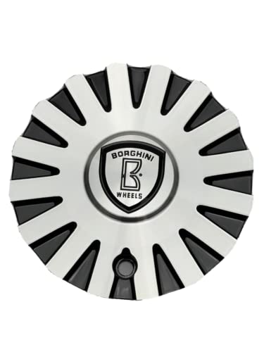 Borghini B22 Black and Machined Wheel Center Cap CSB22-1A