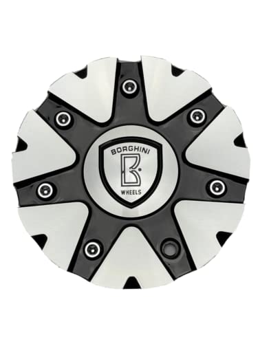 Borghini Black and Machined Wheel Center Cap CSB20-1A