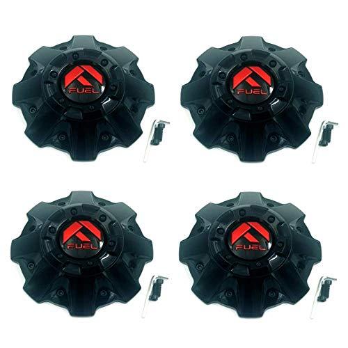 Fuel Offroad 4 Pack Wheels 1001-63GBQ 1001-63 Cap M-542 Gloss Black with Red Logo Center Cap