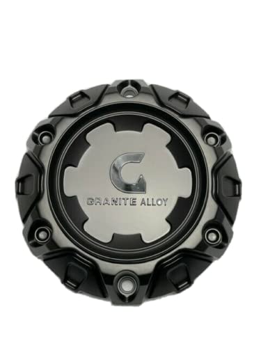 Granite Alloy Satin Black and Gloss Black Logo Wheel Center Cap A89 A89-8956