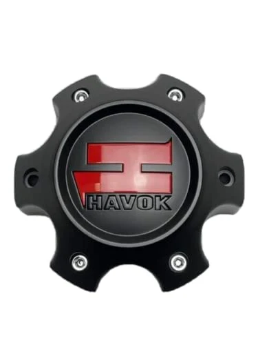 Havok Matte Black Red Logo Wheel Center Cap CBH06-1P CBH06-1P-1