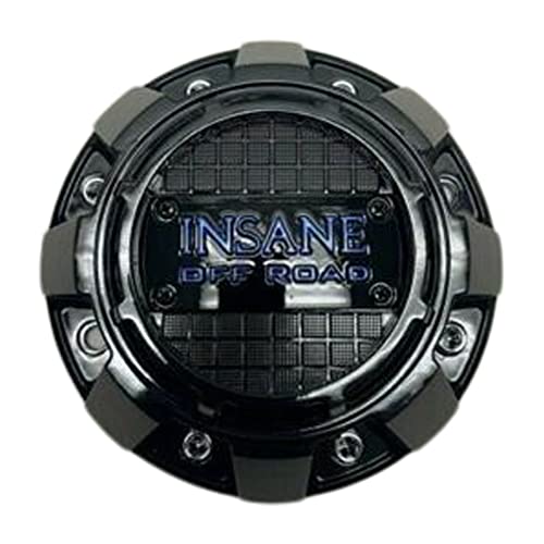 Insane Off Road Gloss Black and Blue Logo Wheel Center Cap 721L182