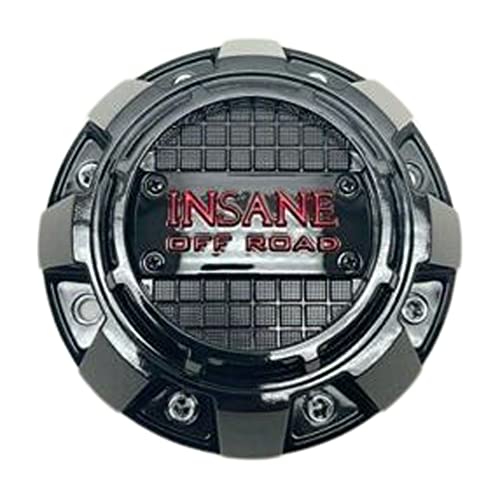 Insane Off Road Gloss Black and Red Logo Wheel Center Cap 721L182