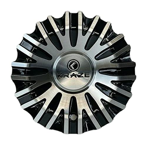 Kraze Black and Machined Wheel Center Cap 671-2495-AL