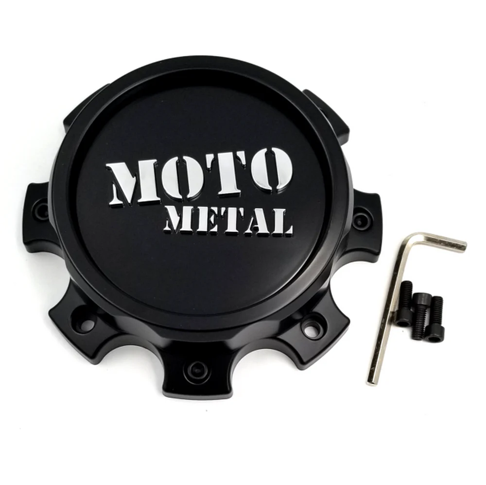 Moto Metal 1079L171FMOSB-H44 Satin Black / Chrome Dually Front Wheel Center Cap – 8x6.5