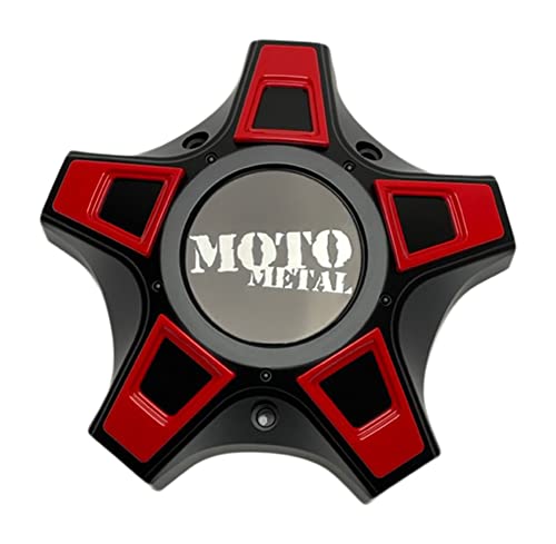 Moto Metal Wheels Cap M-952BK04 Cap M-952 Matte Black with Red Inserts Center Cap