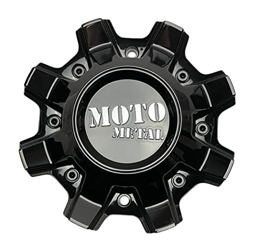Moto Metal Wheels CAP-MO804D-GB Gloss Black and Chrome Logo