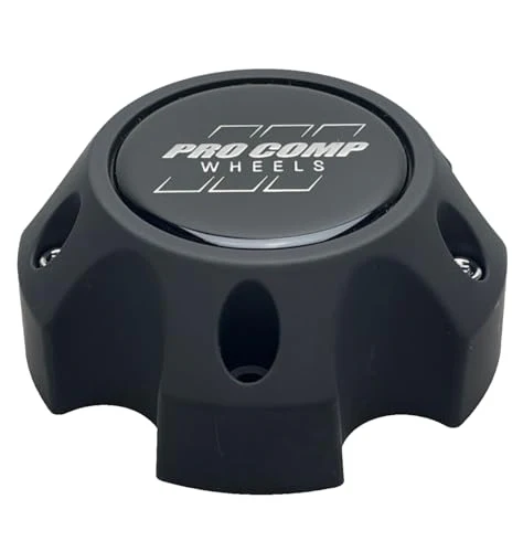 Pro Comp Flat Black Wheel Center Cap with Screws 703154502 6031CAP2 S909-17 Resin Logo