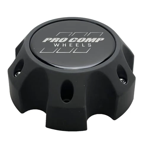 Pro Comp Flat Black Wheel Center Cap with Screws 703165502 6031CAP3 S909-18 Resin Logo