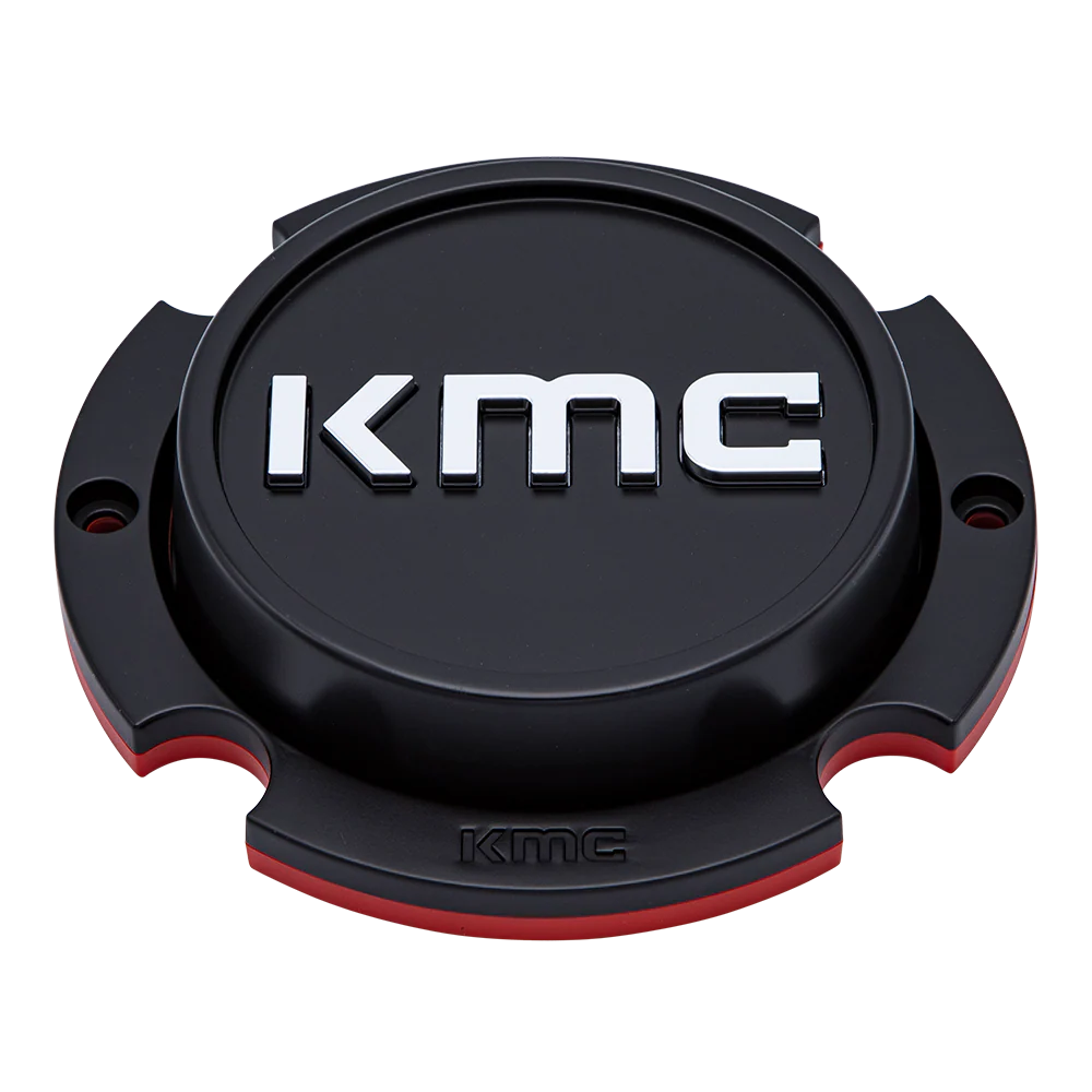 KMC Powersports KS1CAP44-SB Satin Black / Chrome Bolt-On Wheel Center Cap – 4x156
