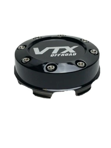 VTX OffRoad Gloss Black Snap In Wheel Center Cap C-FM291-1 - Image 2