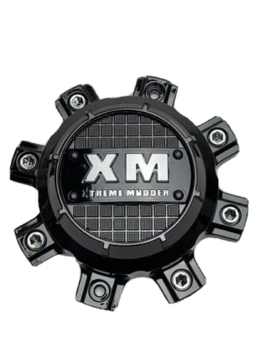 Xtreme Mudder Gloss Black Chrome Logo Wheel Center Cap 0211-8X180