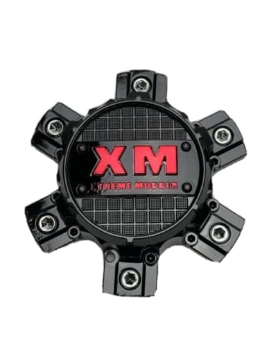 Xtreme Mudder Gloss Black Red Logo Wheel Center Cap 0211-139