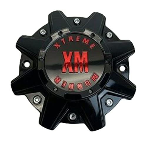 Xtreme Mudder Wheels CW0396 CW0396-XM Gloss Black and Red Logo Wheel Center Cap